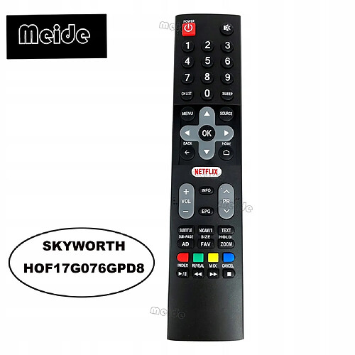 GUPBOO Télécommande Universelle de Rechange pour skyworth TV HOF17G076GPD8 avec NETFLIX Fer