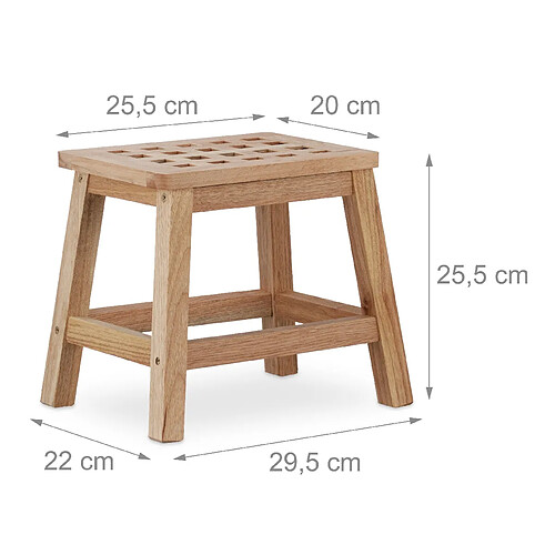 Helloshop26 Tabouret repose-pied en bois support pour pot de fleurs et plantes en noyer 13_0002791