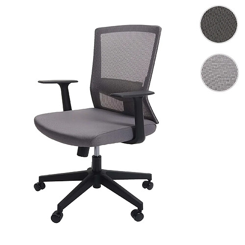 Mendler Chaise de bureau SIHOO, dossier ergonomique en forme de S, soutien de la taille réglable et respirant ~ gris