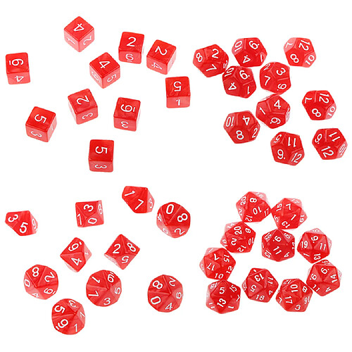 40 pièces multi-faces d6-d20 dés pour d & d jouets RPG