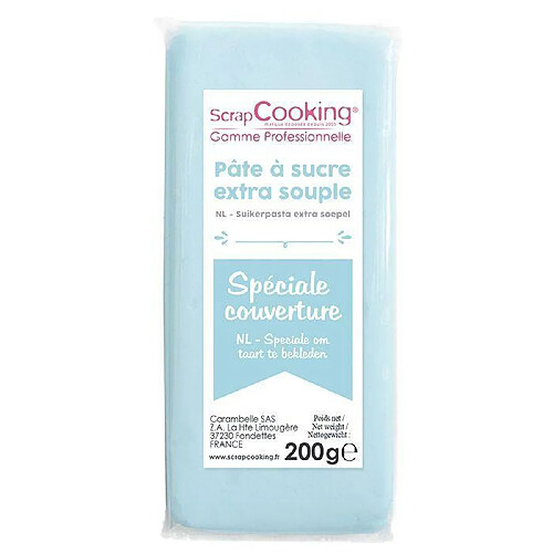 Scrapcooking Pâte à sucre de couverture bleu clair 200 g