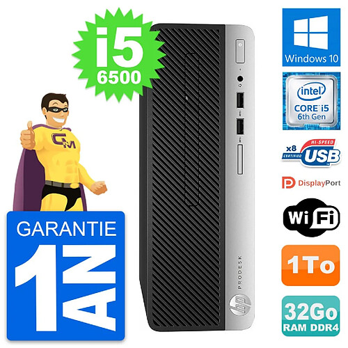 PC HP ProDesk 400 G4 SFF Intel Core i5-6500 RAM 32Go Disque 1To Windows 10 Wifi · Occasion