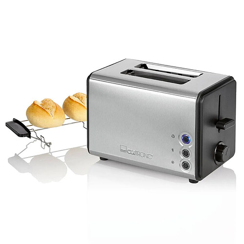 Grille Pain Toaster 2 fentes inox, 850, Argent, Clatronic, TA 3620