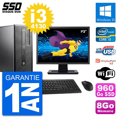 PC Tour HP ProDesk 600 G1 Ecran 19" i3-4130 RAM 8Go SSD 960Go Windows 10 Wifi · Occasion