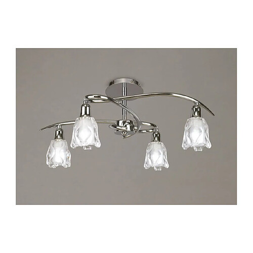 Luminaire Center Semi Plafonnier Amel G9 4 Ampoules chrome poli