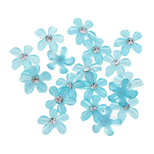 20 fleurs flatback bouton embellissements strass pour mariage vert