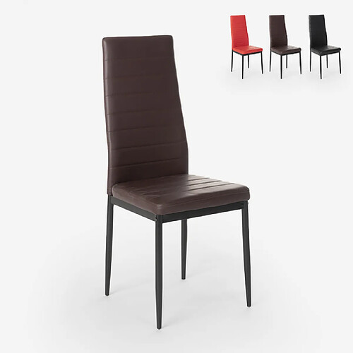 Ahd Amazing Home Design Chaises similicuir rembourrées au design moderne pour restaurant cuisine Imperial Dark, Couleur: Marron