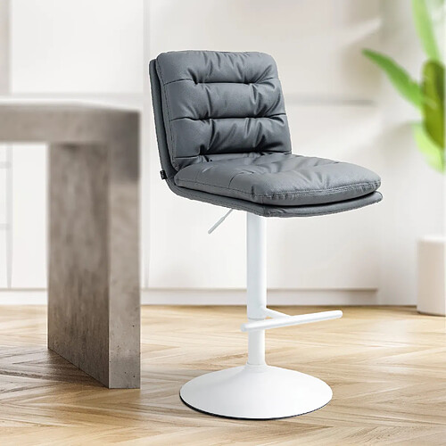 Non Tabouret de bar Damar simili cuir blanc