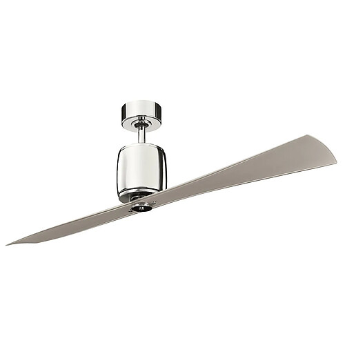 Elstead Lighting Ventilateur de Plafond 152cm 2 Pales Nickel Poli, Télécommande