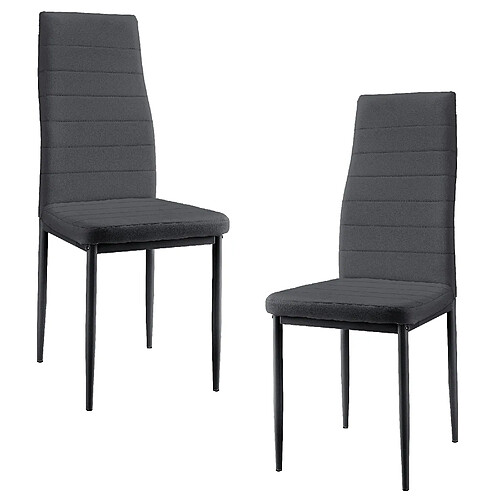 Lot de 2 Chaises de Salle à Manger Design Set de Sièges Empilables Similicuir 96 x 43 x 52 cm Gris Foncé [en.casa]