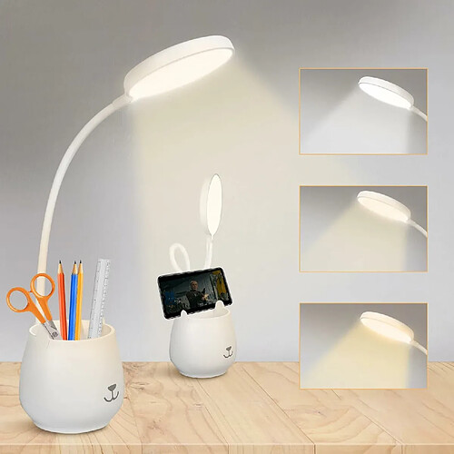 Vendos85 Lampe de Bureau de Porte-stylo 24 LED blanc