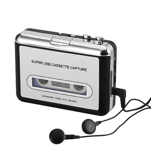 Shopinnov Lecteur cassette USB et convertisseur MP3 Auto reverse Logiciel Audacity