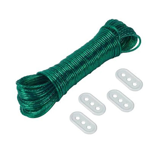 Ribimex Corde à linge 40m diam.3mm pour étendoir avec 4 tendeurs