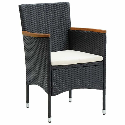 Maison Chic Lot de 4 Chaises de salle à manger de jardin - Fauteuil d'extérieur Résine tressée Noir -MN52125