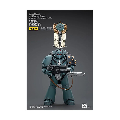 Joy Toy Warhammer The Horus Heresy - Figurine 1/18 Sons of Horus MKVI Tactical Squad Legionary with Legion Vexilla 12 cm