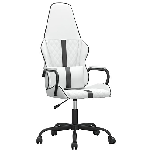 Maison Chic Chaise Gaming | Chaise de jeu Ergonomique | Chaises de Bureau Blanc et noir Similicuir -GKD18655