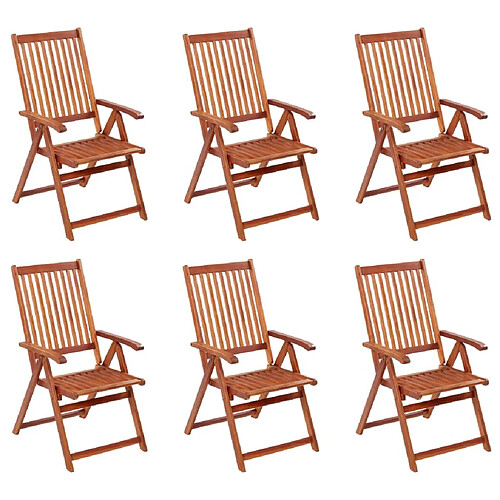 Maison Chic Lot de 6 Chaises pliables de jardin | chaises Relax Bois d'acacia solide -GKD84337