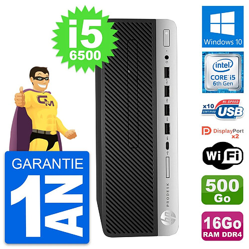 PC HP ProDesk 600 G3 SFF Intel i5-6500 RAM 16Go Disque Dur 500Go Windows 10 Wifi · Occasion