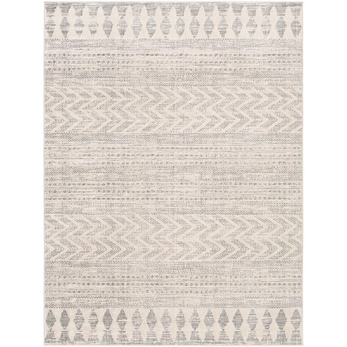 Surya LOUNA - Tapis géométrique, Blanc et Gris - 200x274cm