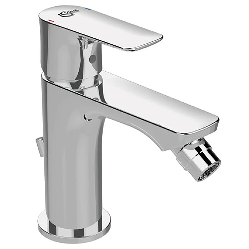 Ideal Standard - Mitigeur bidet monotrou avec tirette et vidage bonde métal H 146 mm chrome - Connect Air