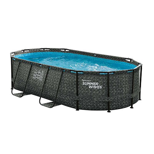 Piscine tubulaire Active Frame Pool effet Chevron ovale 4,24 x 2,50 x 1,00 m - Summer Waves