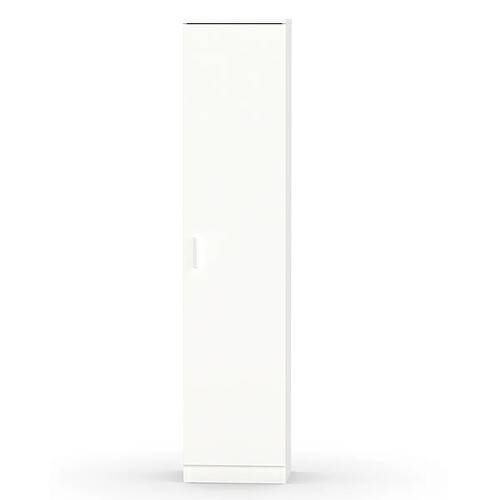 Pegane Armoire / meuble de rangement coloris blanc - Hauteur 180 x Longueur 40 x Profondeur 35 cm