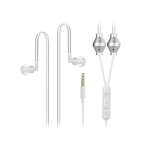 LUUCOZK Écouteurs binauraux universels anti-radiations de 3,5 mm avec micro pour iPhone - Blanc