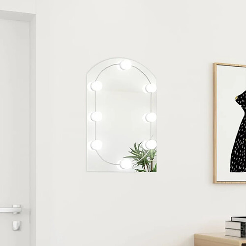 vidaXL Miroir avec éclairage LED 60x40 cm Verre Arche