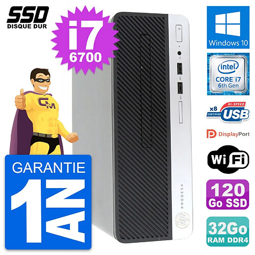 PC HP ProDesk 400 G4 SFF Intel Core i7-6700 RAM 32Go SSD 120Go Windows 10 Wifi · Occasion