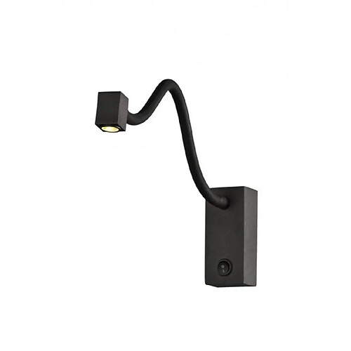 Luminaire Center Applique avec liseuse Fusion Noir mat 1 ampoule 9cm