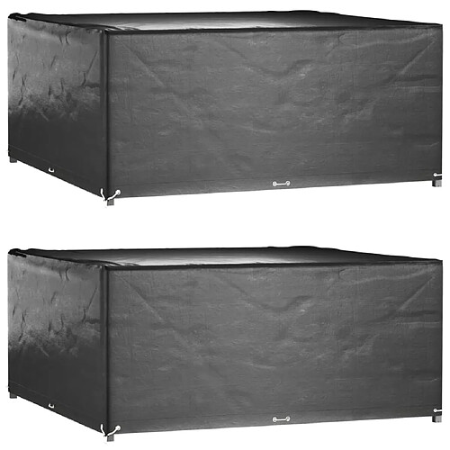 vidaXL Housses de salon de jardin 2 pcs 16 œillets 250x250x90 cm carré