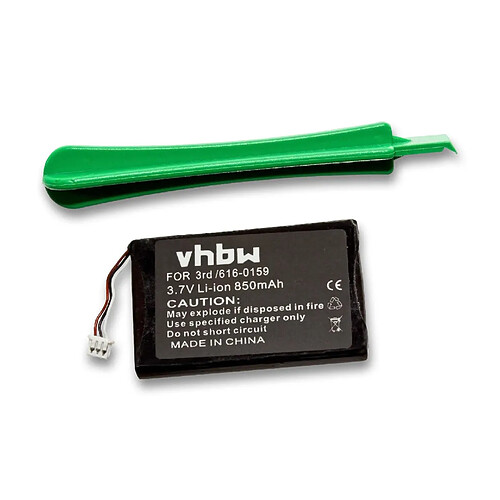 vhbw Li-Polymère batterie 850mAh (3.7V) pour lecteur MP3 baladeur MP3 Player Apple IPod 10GB, 15GB, 20GB, 3, 3. Generation, 30GB, 3G, 3rd 40GB