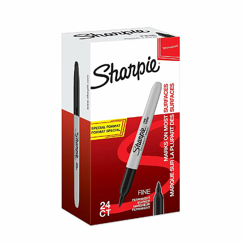 Sharpie Marqueurs permanents pointe fine Noir 24 points