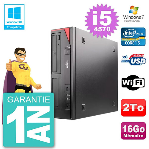 PC Fujitsu Esprimo E520 DT i5-4570 RAM 16Go Disque Dur 2To Graveur DVD Wifi W7 · Occasion