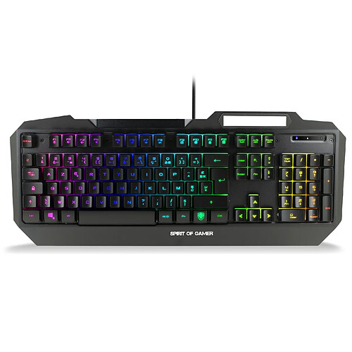 Spirit Of Gamers Clavier gamer ELITE-K40 semi-mécanique RGB avec chassis métal - Stand pour smartphone