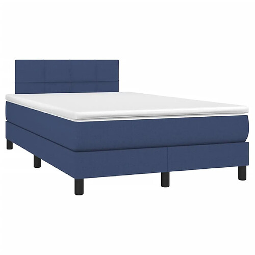 Maison Chic Lit adulte- Lit + matelas,Sommier à lattes de lit avec matelas bleu 120x190 cm tissu -GKD57998