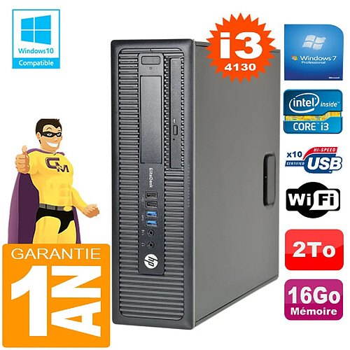 PC HP EliteDesk 800 G1 SFF Core I3-4130 16Go Disque 2 To Graveur DVD Wifi W7 · Occasion