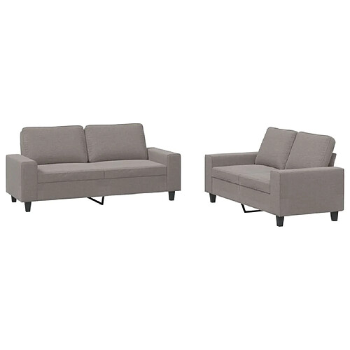 Maison Chic Ensemble de canapés 2 pcs, Canapé droit Sofa pour Salon taupe tissu -GKD504350