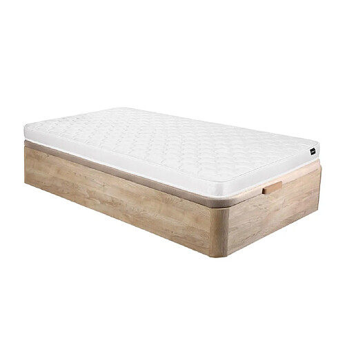 Vente-Unique Ensemble 90 x 190 cm sommier coffre naturel clair + matelas mousse ép.15cm - DANAE II de YSMÉE