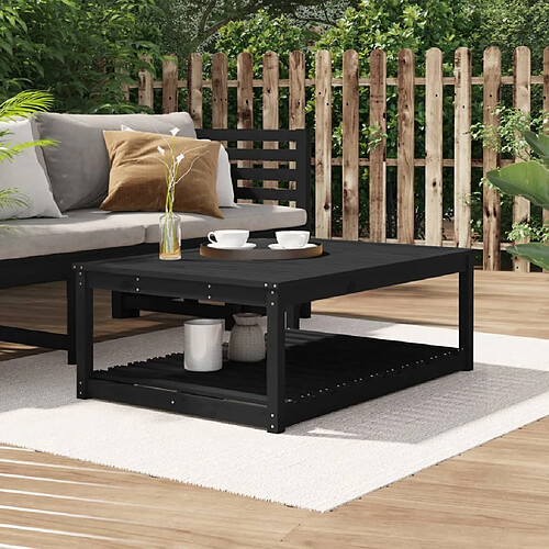 vidaXL Table de jardin noir 121x82,5x45 cm bois massif de pin