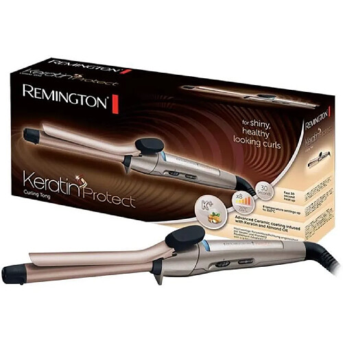 Remington Fer à Boucler 19mm, Boucleur Advanced Ceramic, Soin Kératine et Huile d'Amande, Boucles Serrées - CI5318 Keratin Protect