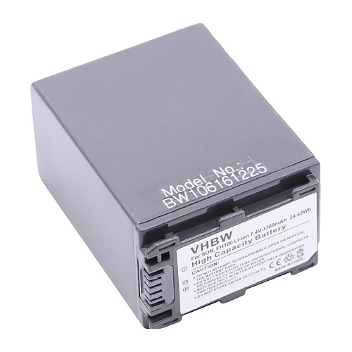 vhbw batterie compatible avec Sony HDR-CX106E, HDR-CX11(E), HDR-CX505, HDR-CX505E caméra vidéo (3300mAh, 7,4V, Li-ion) avec puce d'information