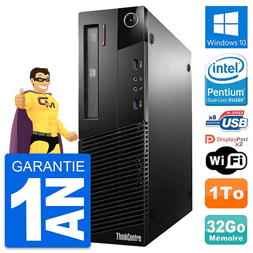 PC Lenovo ThinkCentre M93p SFF Intel G3220 RAM 32Go Disque 1To Windows 10 Wifi · Occasion