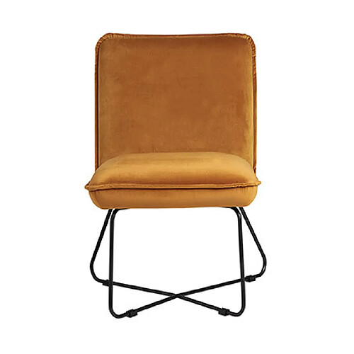 Mes Fauteuil 50x68x79 cm en tissu polyester moutarde - MELINA