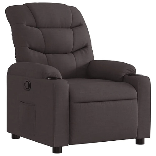 Maison Chic Fauteuil Relax pour salon, Fauteuil inclinable Marron foncé Tissu -GKD84118