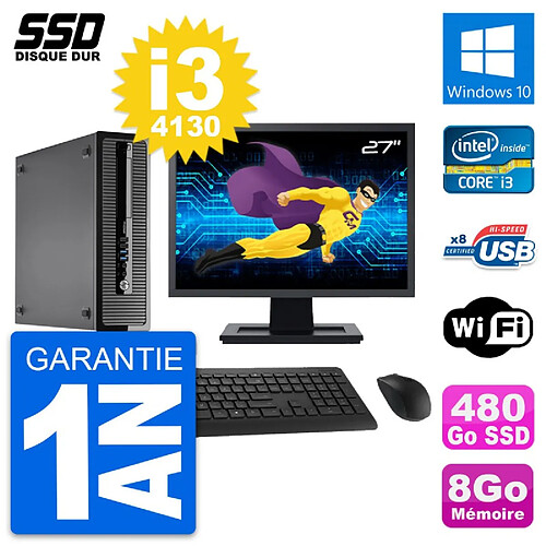 PC HP ProDesk 400 G1 SFF Ecran 27" i3-4130 RAM 8Go SSD 480Go Windows 10 Wifi · Occasion