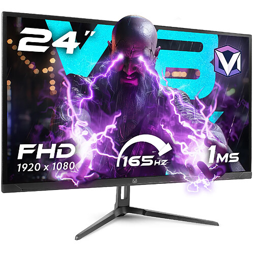 Vibox V24FHD165 Écran PC Gamer - 24 Pouces, Résolution FHD 1080p, 165Hz, 1ms, Adaptive Sync, Dalle VA, HDMI & DisplayPort