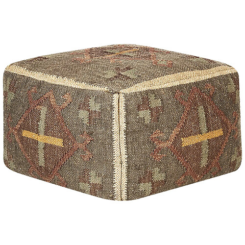 Beliani Pouf en jute multicolore 50 x 50 cm KATORA