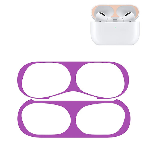 Wewoo Pour Apple AirPods Pro Étui de protection écouteurs sans fil Autocollant protecteur en métal violet