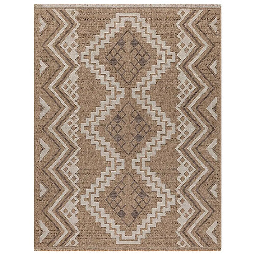 Jardindeco Tapis intérieur extérieur aspect jute marron Tijuana 9054 180 x 67 cm.